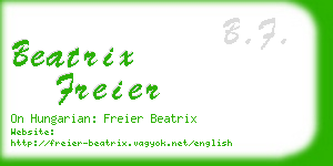 beatrix freier business card